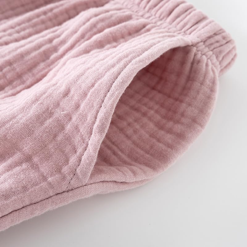 Netakara Gauze Natural Thick Comfortable and Long Solid Warm and Relaxed Green Women's 4-Layer Pajamas, Autumn/Winter Set, 100% Cotton, 4-Layer Gauze,