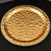 European Style Engraving Flower Texture Circle Shape Tray,Metal Teacup Saucer Home Cheese Food Plate,Snack Disc Table Decoration