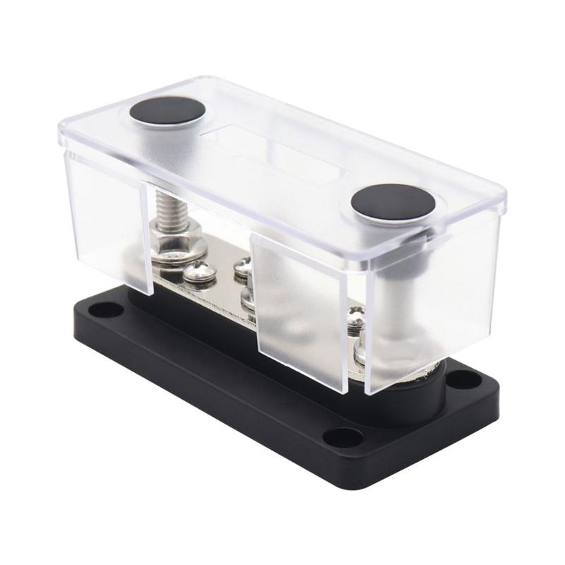 3 Post Power Distribution Block Bus Bar with Cover,150A Rating, Marine Bus Bar, Automobile, and Solar Wiring