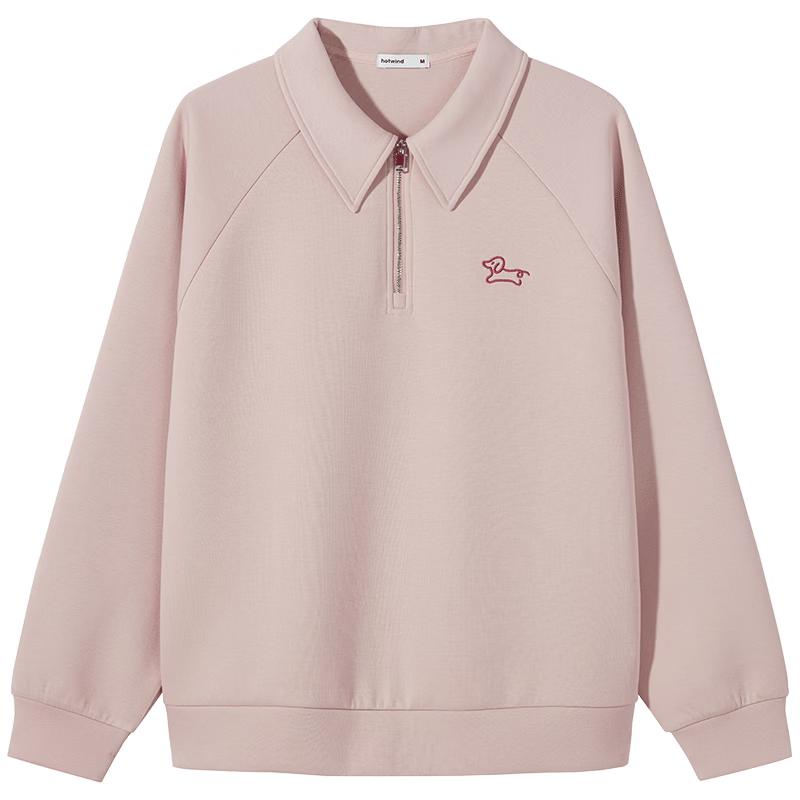 

Hotwind Women s 2026 Spring Half-Zip Lapel Sweatshirt with Embroidery XL