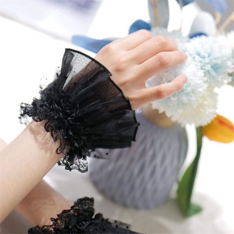False Lace Cuffs Sweater Decorative Wristband Hoodie Flared Sleeves Detachable