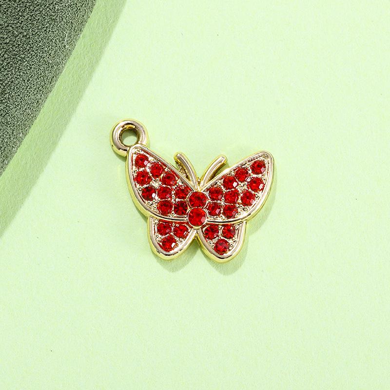 Breloque Pendentif Papillon Strass Coloré pour Bijoux, Charme pour Bracelets, Chevillères et Colliers DIY