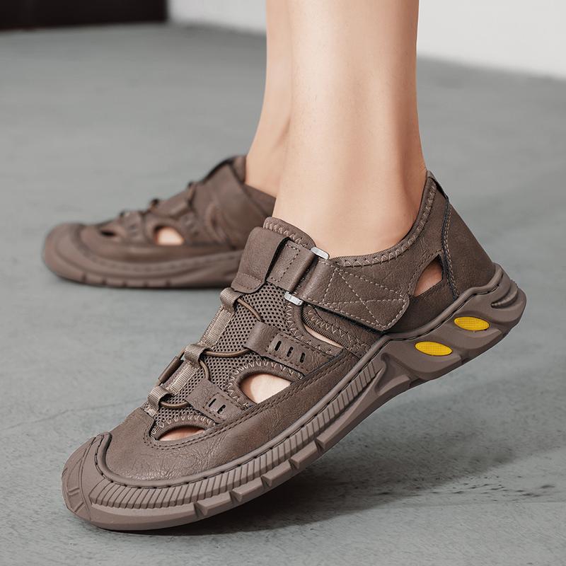 Fashion Outdoor mens summer mesh sandals non slip hiking travel hiking shoes mens Roman shoes beach wading shoes casual sports shoes