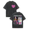 Vintage Washed Young Miko Do Not Disturb Album Graphic T Shirt Fashion Hip Hop Short Sleeve Tshirt Unisex Women Oversized Tshirts