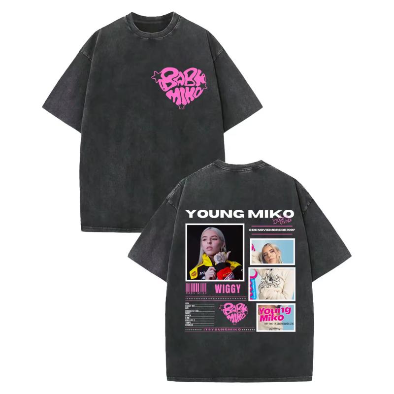 Vintage Washed Young Miko Do Not Disturb Album Graphic T Shirt Fashion Hip Hop Short Sleeve Tshirt Unisex Women Oversized Tshirts