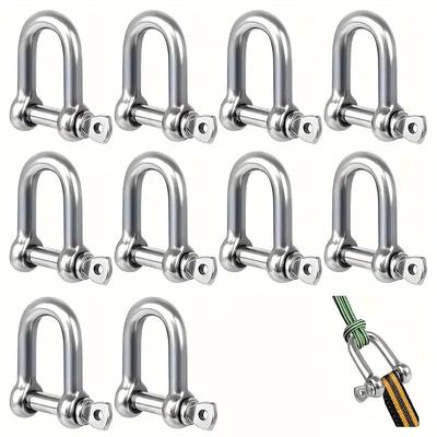 5 PIEZAS Grillete D con Pasador de Tornillo Acero Inoxidable 304 Trabajo Pesado Para Cadenas Cable de Acero Elevación Camping