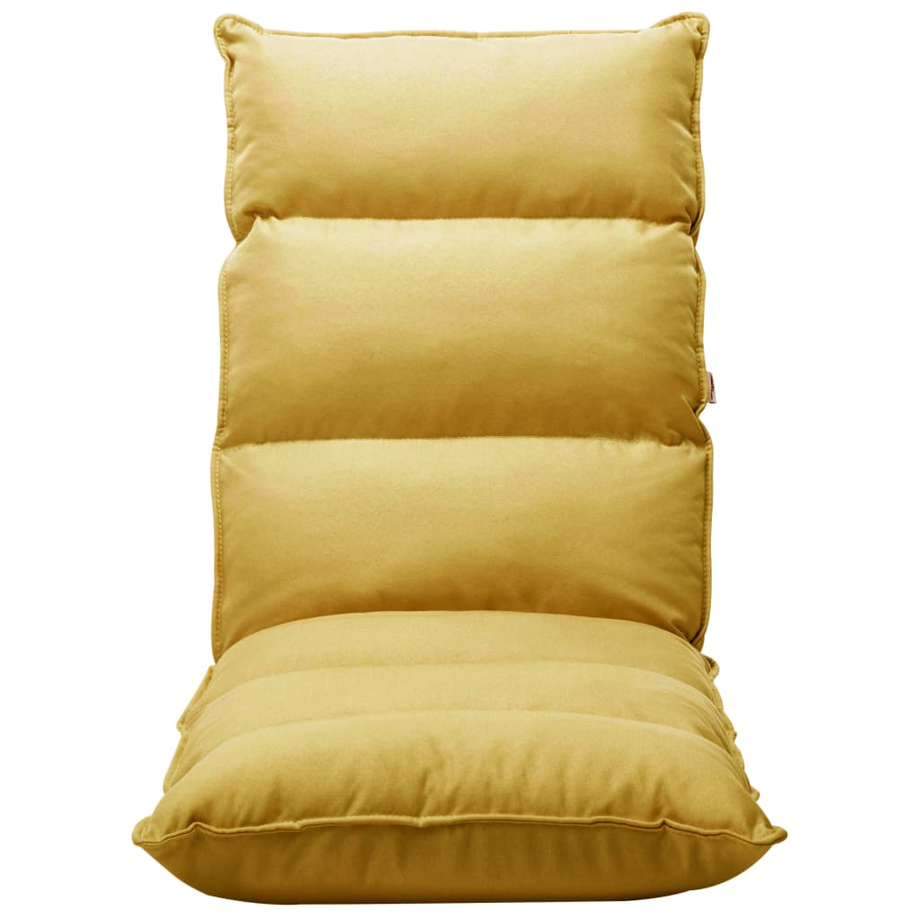 Foldable Floor Chair Mustard Yellow Fabric