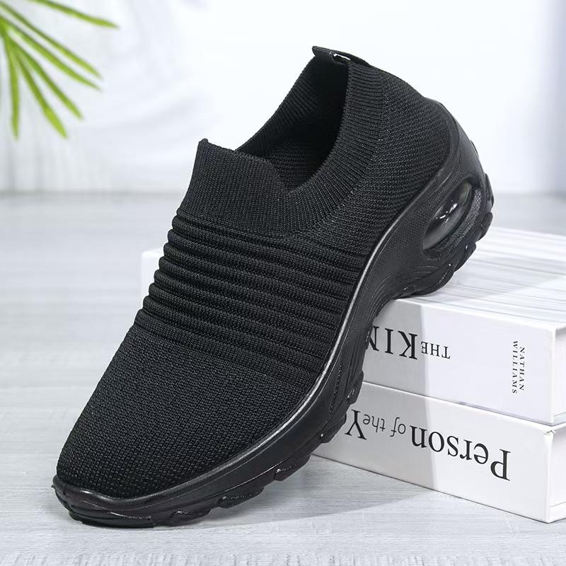 Spring and Autumn One-pedal Women's Single Shoes Casual Sports Socks Shoes Platform Casual Non-slip Lazy Shoes Fashion Round Head
