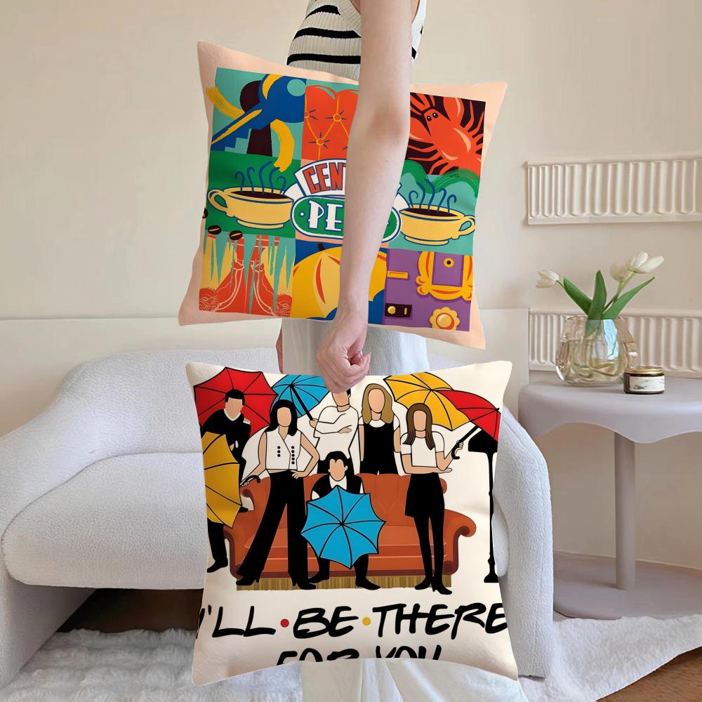 Tv F-Friends Cushion Cover Breathable Linen Pillowcase Summer Odorless Eco-Friendly Invisible Zipper Washable