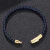 Mode Herren Lederarmband Edelstahlknopf Neutrale Accessoires Handgewebter Schmuck Geschenke