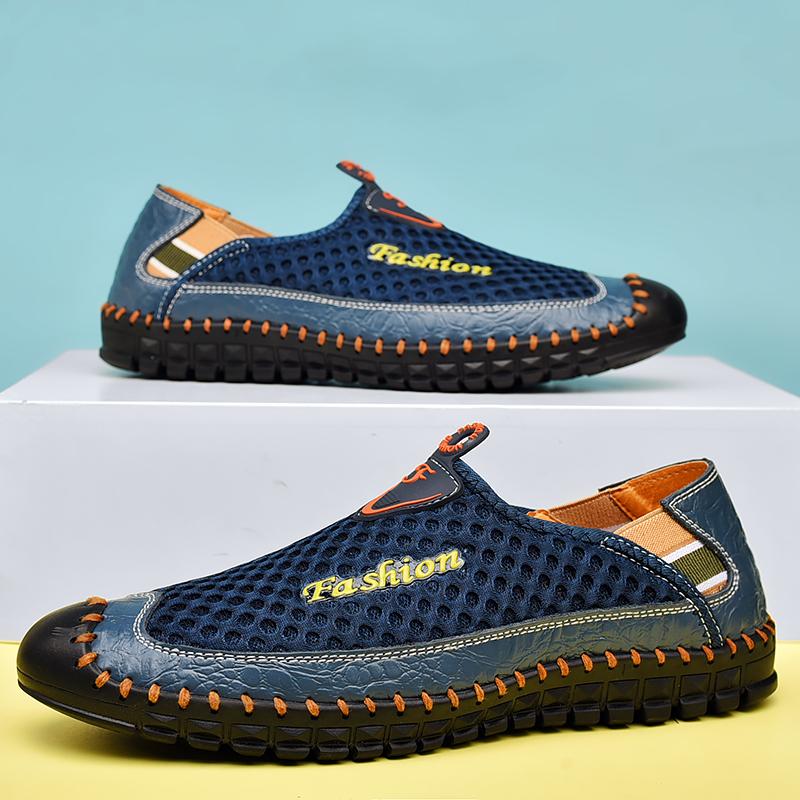 Summer Men's Mesh Sports Shoes Mountaineering Breathable Lightweight Anti Slip Shoes Outdoor Travel Running Casual Shoes