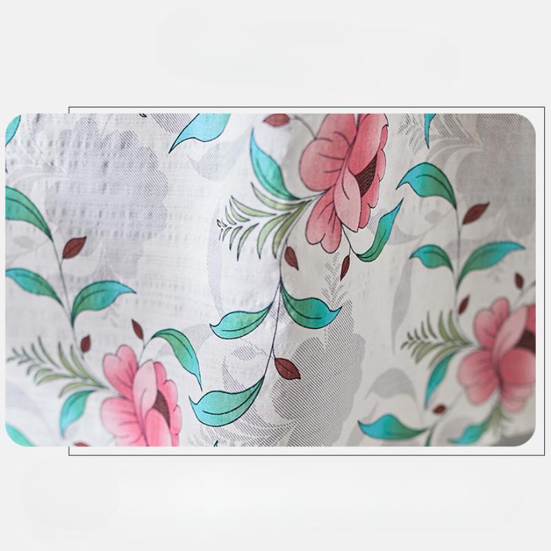 Lazy Wind Pleated High-waisted Thin Fashion Dress Literary Sweet Temperament Printing Ageing Leisure Big Swing Skirt Female