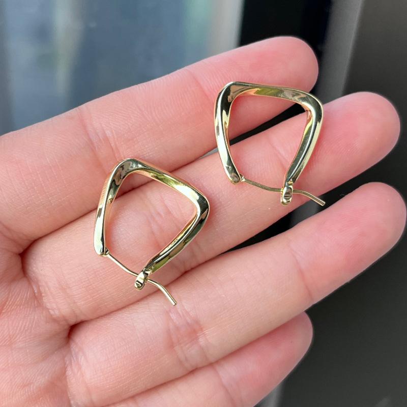 Baiyao Geometric Square Design Earrings Trendy Temperament Personalized Ear Buckle Earrings Earrings Women