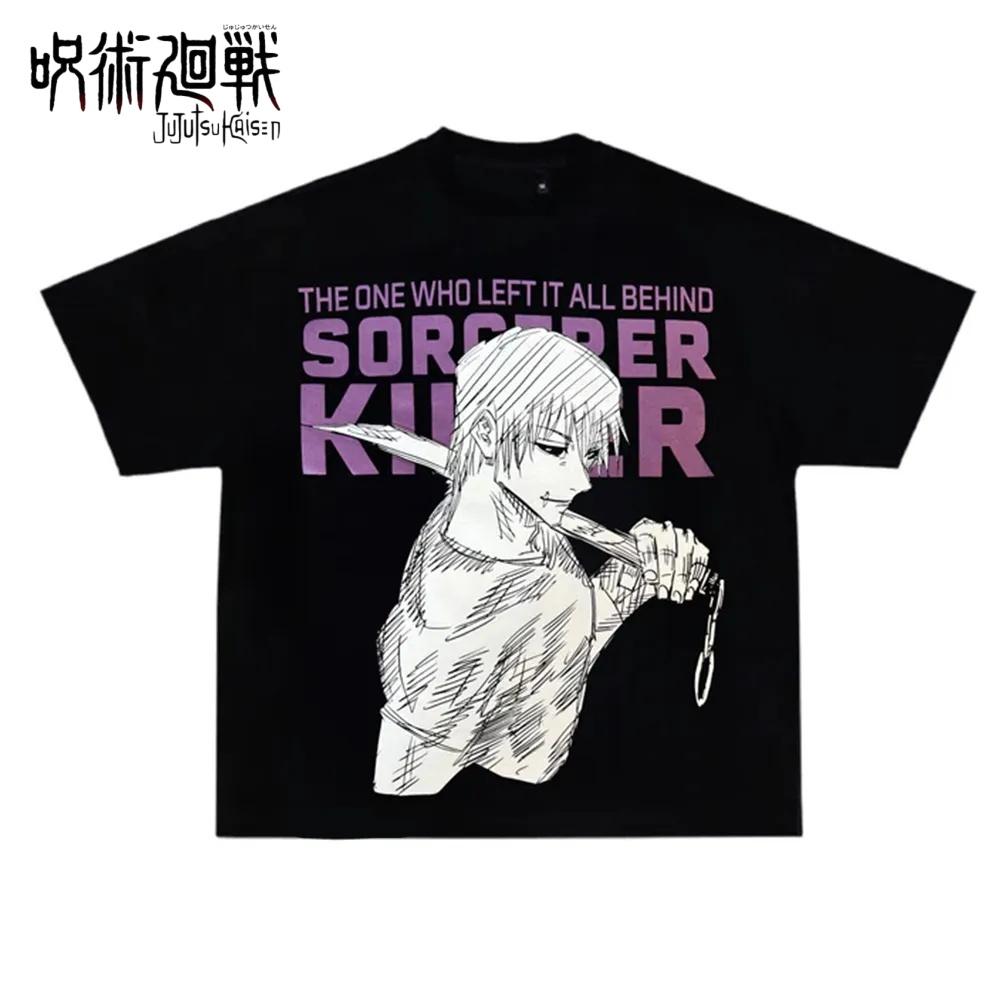 

2026 New Fashion Comfortable Parent-child Short-sleeved Shirt Jujutsu Kaisen Anime Print High-quality Breathable Casual T-Shi... S разноцветный