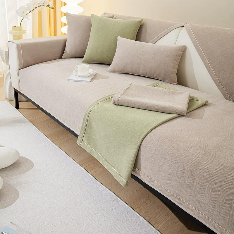 Four Seasons Universal Fashion Sofa Cushion Minimalist Modern Anti Slip Chenille Sofa Cover Household Dustproof Backrest Cover Cloth Towel