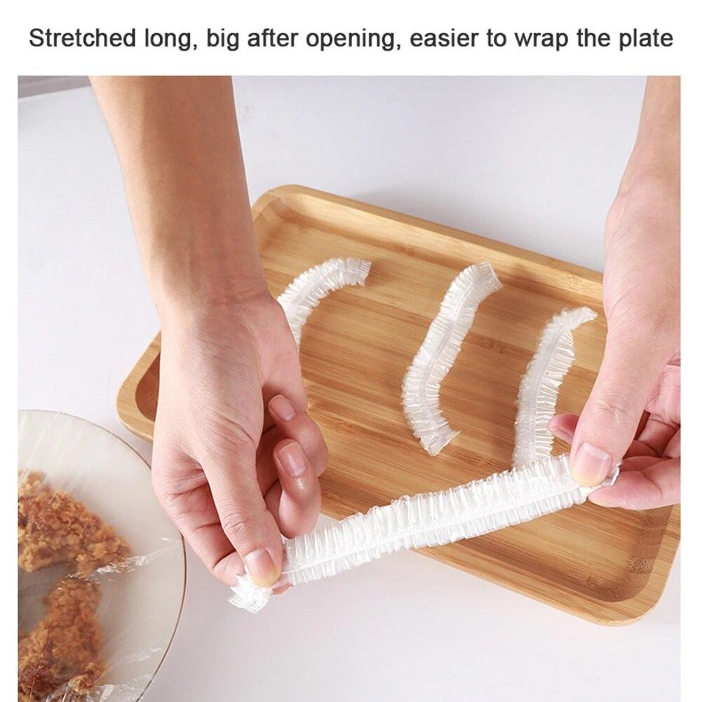 100 ks šarže jednorázový obal na misku obalový obal na skladování čerstvých potravin saran Wrap elastické obaly na potraviny proti prachu pro kuchyňskou lednici