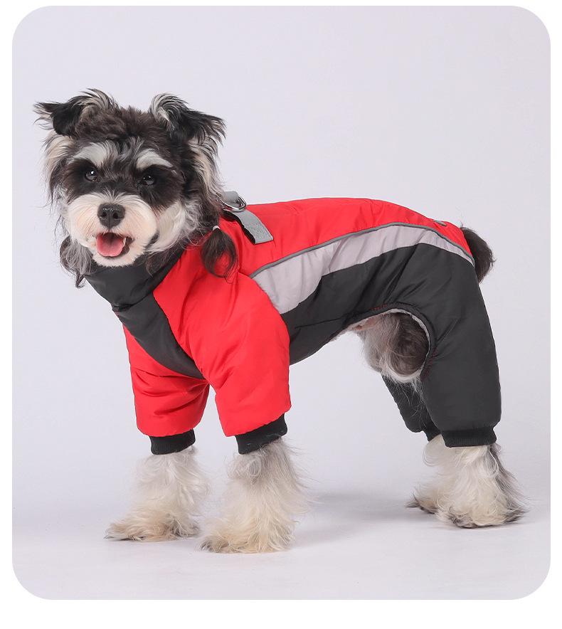Reflective Four-Legged Cotton Dog Coat for Cold Weather