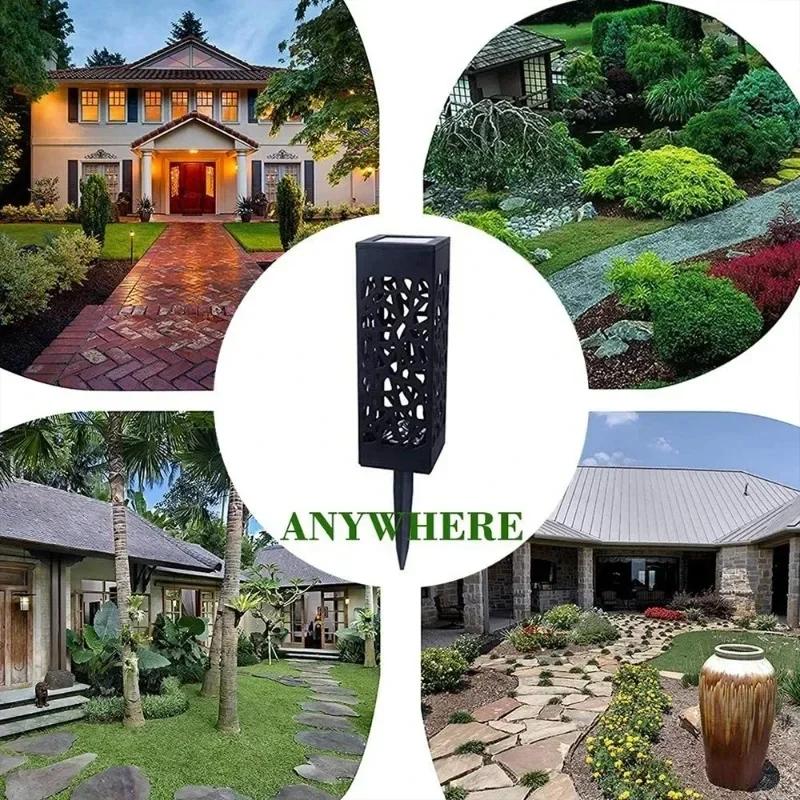 Waterproof Solar Lawn Lights Decorative Cutout Pattern LED Garden Lights Auto on Off Sensor Outdoor Landscape Lighting Pathways