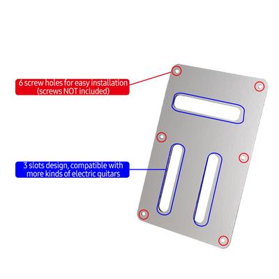 Placa trasera para guitarra eléctrica, 6 agujeros, 3 ranuras, trémolo, cavidad de resorte, placa trasera, cableado de circuito