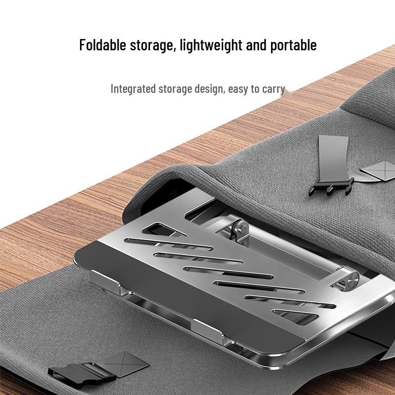 360° Rotating Foldable Laptop Stand - Portable Metal Desktop Riser with Cooling Feature