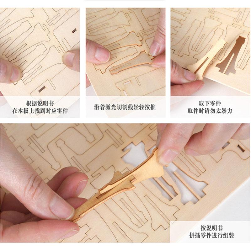 3D DIY wooden puzzle for Assembly Puzzle Laser Cutting Sailing Ship Biplane Steam Locomotive Train Toy DIY Kit for adults Child
