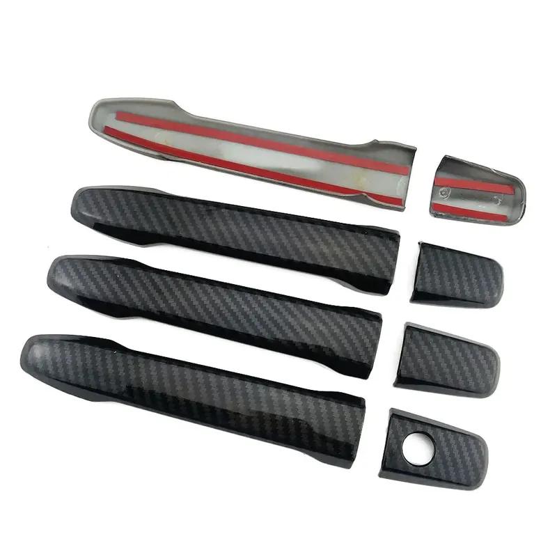 For Mitsubishi Outlander Lancer RVR  ASX 2008-2016 Carbon Fiber Printed Car Exterior Door Handle Cover Moulding Trim