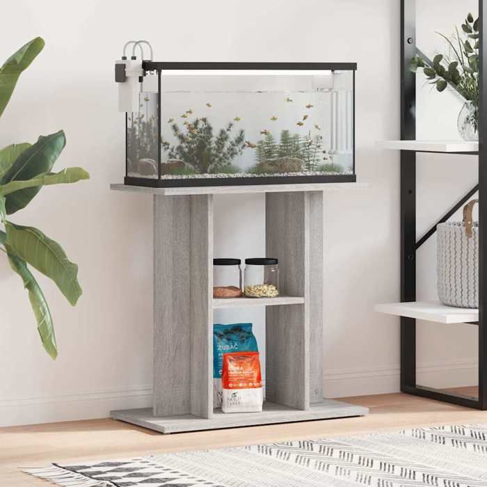 VidaXL Aquarium Stand Sonoma Grey 60x30x60 Cm Engineered Wood 833573