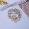 Korean Style Five-Petal Plum Blossom Brooch with Pearl and Rhinestones - Versatile Zinc Alloy Pin for Clothing Accessories