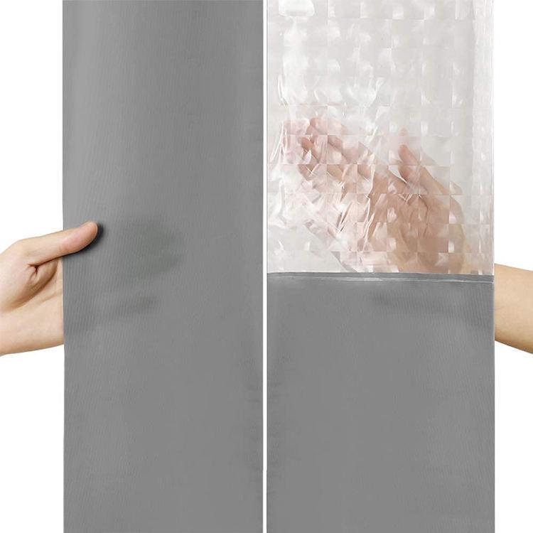 3D Splicing Peva Shower Curtain, Waterproof Bathroom Curtain Bathroom Curtain Without Punching Holes Thickened With Hook