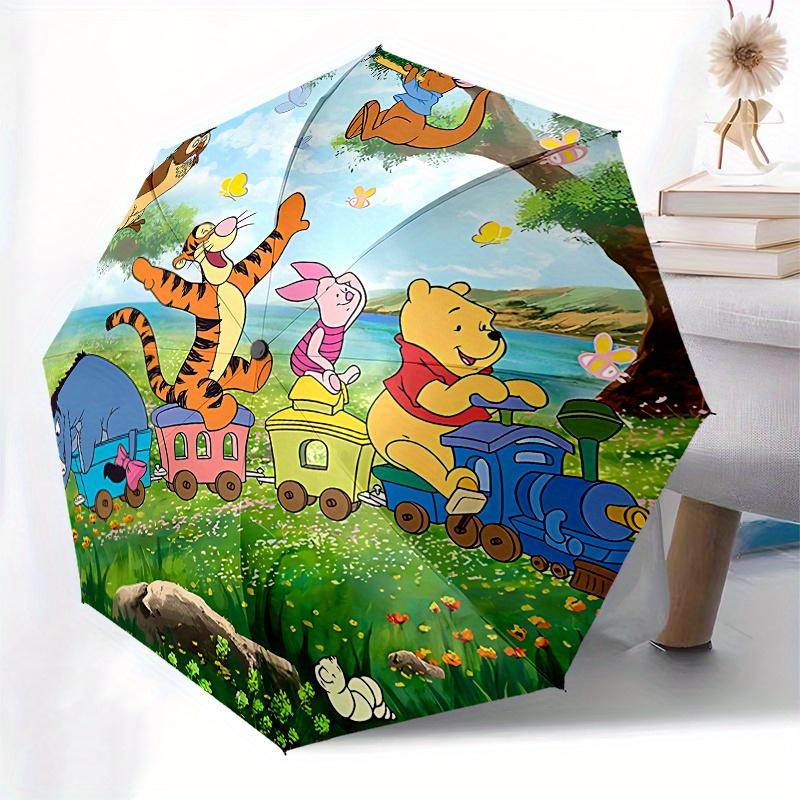 Winnie the Pooh, Tigger Automatic Opening and Closing Umbrella, Compact Travel Umbrella, Lightweight and Portable, Suitable for Beach Commut