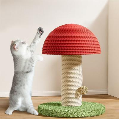 Mantar Kedi Tırmalama Direği Sisal İp Mantar Kedi Tırmalayıcı İnteraktif Dikey Kedi Tırmanma Ağacı ve Tırmalama Oyuncağı İç Mekan Yavru Kedi Yetişkin Kediler İçin