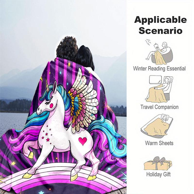 Unicorn Fantasy Blanket Soft Comfortable All Seasons Perfect Sofa Office Nap Travel Birthday Gift Christmas Present