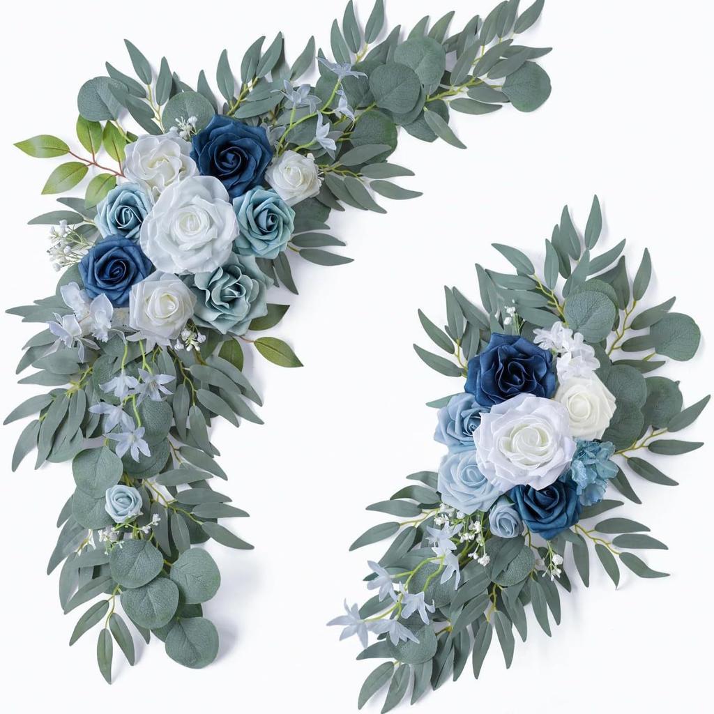 Künstlicher Hochzeitsbogen Blumen-Set Hochzeits-Heimdekoration Blumenkranz Außenbogen Willkommensschild Zeremonie Kulisse Dekoration