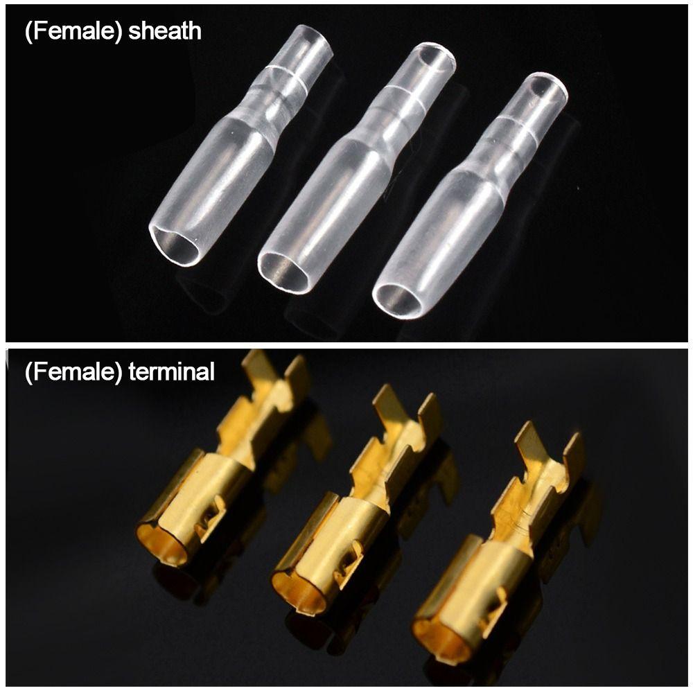4.0mm Crimp Terminal Female Male Terminal Connector New Insulating Sleeves  Car Electrical