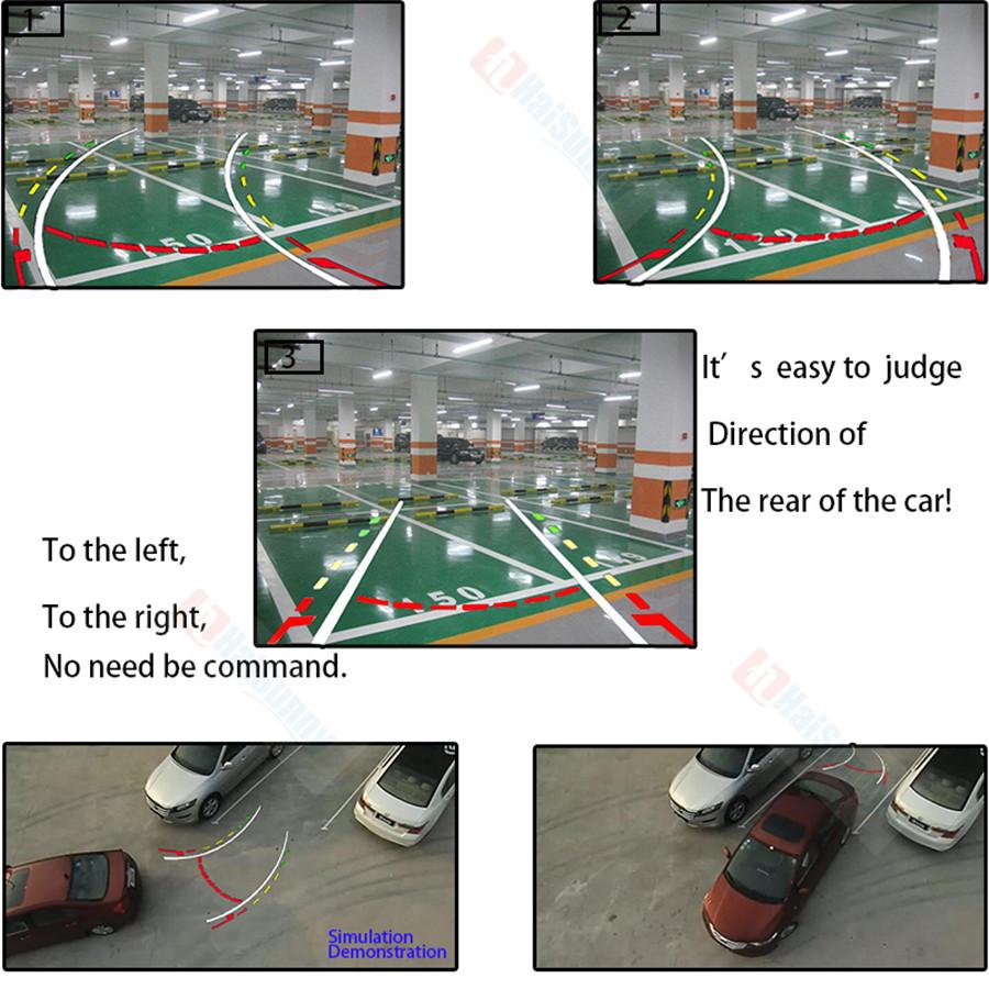 170° HD 8LED Intelligent Dynamic Trajectory Car Rear View Backup Parking Camera