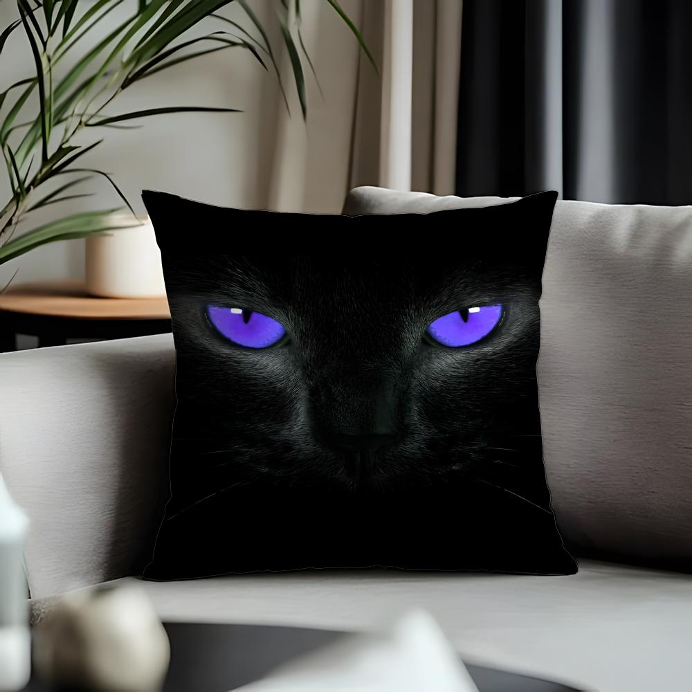 Trending BBlack Catead Cushion Cover Antidustmite Pillowcase Invisible Zipper Silky Short Plush Sofa Cushion Cover