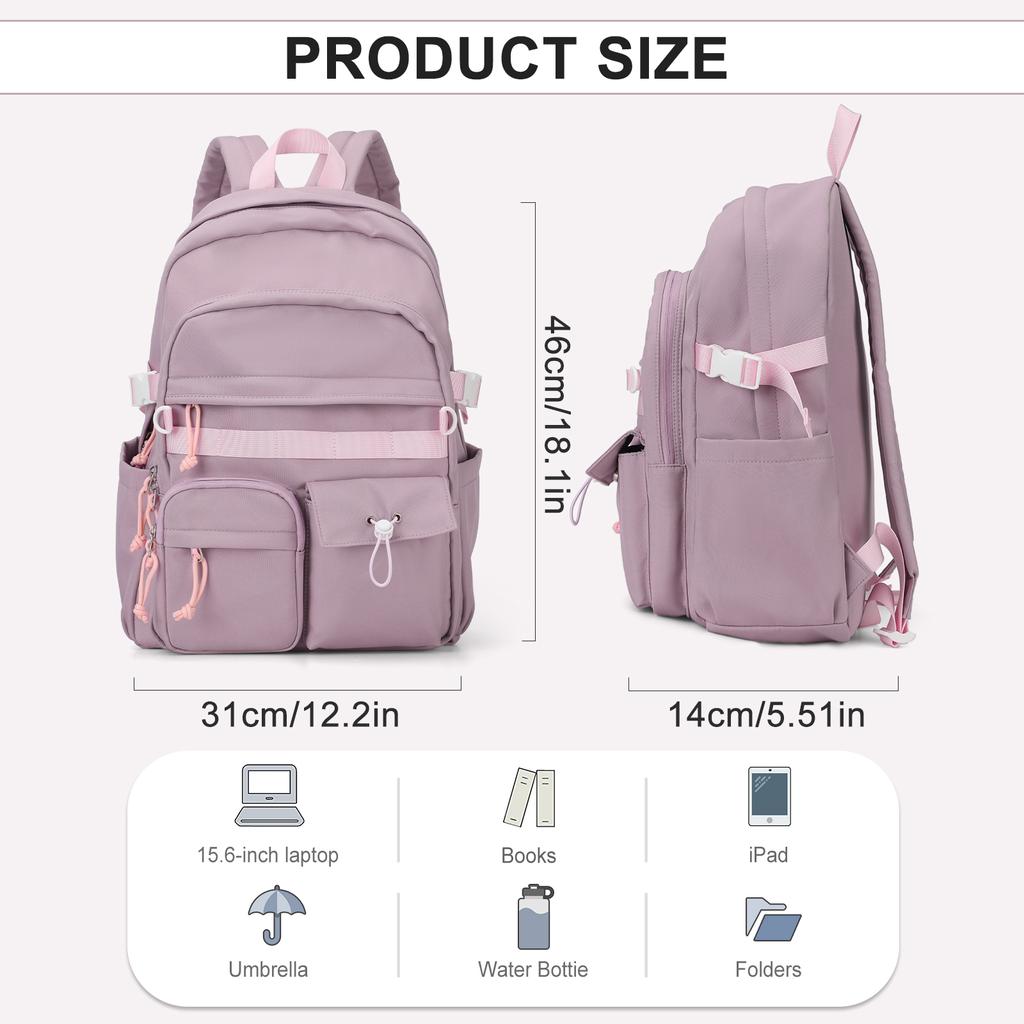 School Backpack Child Girl Book Bags Women Casual Outdoor Daypack Feminina Waterproof Backpack Multi-Pocket Travel Laptop Bag