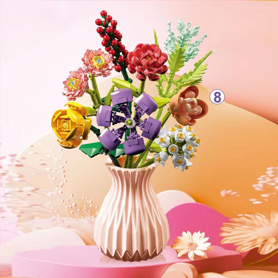 2024 City Creativity Flower Bouquet Phalaenopsis Orchid Girl Gift Set DIY Home Display Building Blocks Bricks Toys For Gift