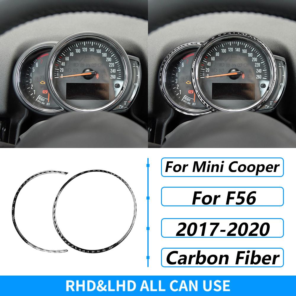 For Mini Cooper F56 2014-2021 Carbon Fiber Central Console Wheel Speedometer Air Outlet Panel Trim Set Car Accessories Sticker