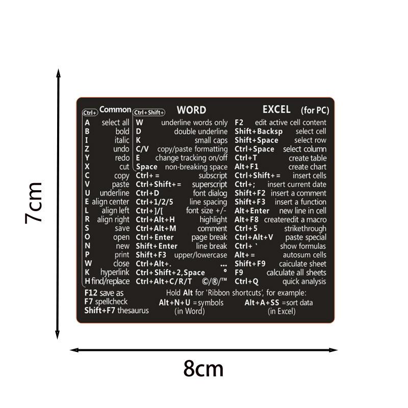 Waterproof Keyboard Shortcuts Sticker for Windows/MacBook Laptops