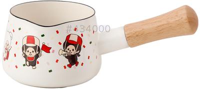 Fuji Enamel Monchhichi Milk Pan, 12cm, Let's! Parade Pattern, MN50A12M