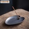 Chinese Ceramic Leaf Incense Stick Furnace Home Study Incense Holder Aromatherapy Burner Furnace Desktop Decoration Accessories