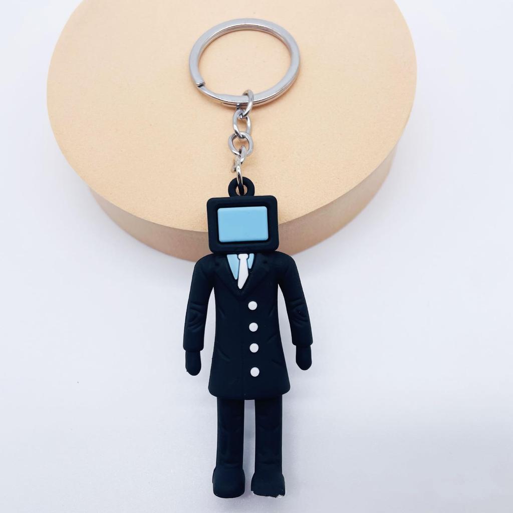 Skibidi Toilet Serie Horror Spiel Toiletten Schlüsselanhänger, Lautsprecher Mann Boss Schlüsselanhänger, Cartoon Jungen Mädchen Lustig Dekorativ Heißes Spiel Rolle Toiletten Mann Kreativ