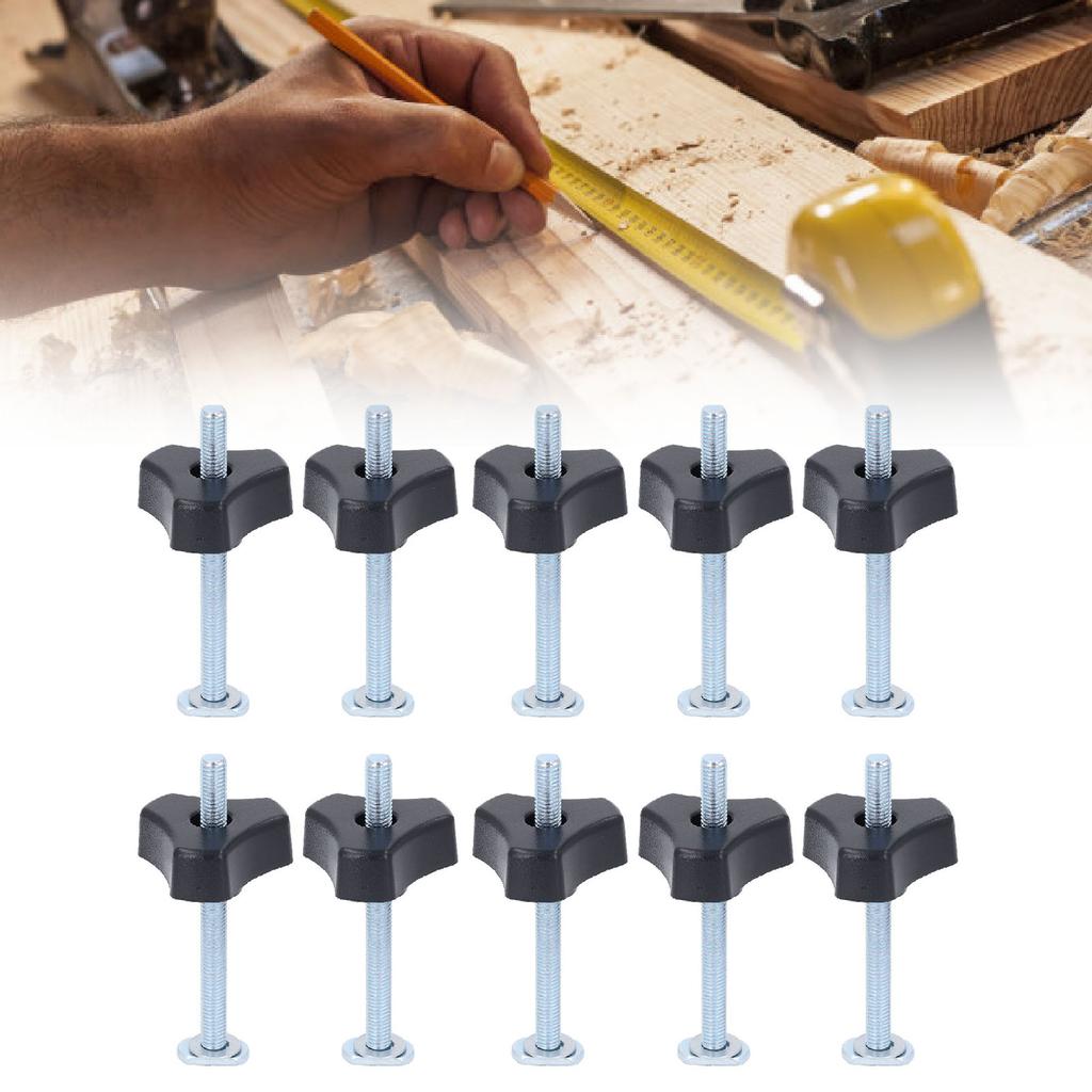 10 Sets T-Nuten-Knöpfe Edelstahl M8x100mm Gewindebolzen und Mutter-Unterlegscheiben-Kit für Holzbearbeitungs-Vorrichtung