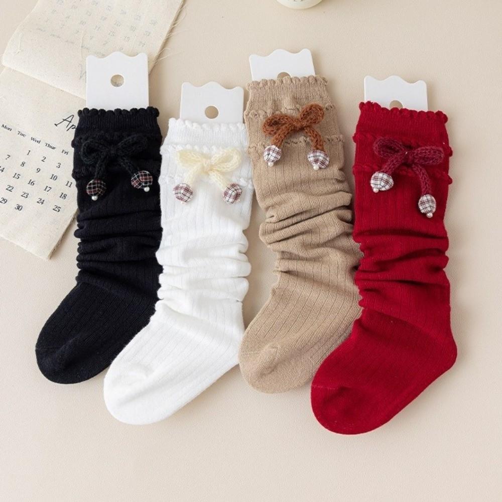 Knee High Length Knee High Socks Knitted Material Uniform Socks Sweet Knitted Socks  For Girls