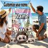 Custom Name Personalized Labubu Print Beach Towel, for Trip Camping Beach Party Home Decor, Birthday Gift for Family & Friends