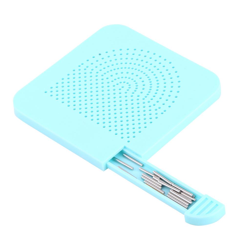 DIY Paper Craft Quilling Tool Roll Grid Quiller Guide With Pin Storage (Blue)