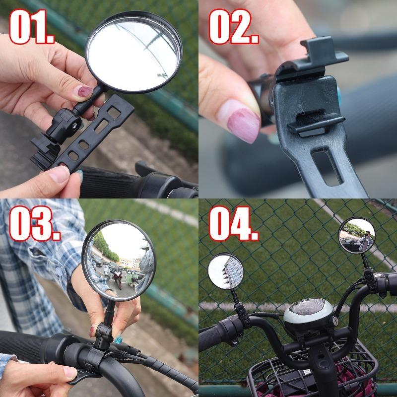 1/2PCS Motorcycle Strap Rearview Mirror Electric Scooters Motorbike Bicycle Extended Rear Reflector Back Mirror Riding Equipment
