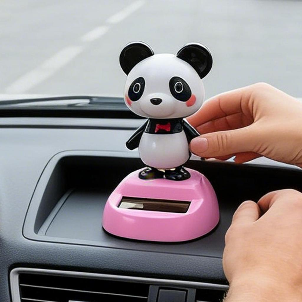 Decorazioni per Cruscotto Auto Figure di Panda che Oscillano al Sole Decorazioni Carine per Cruscotto Auto Cartoon Creativo Interni Auto Automobilistico