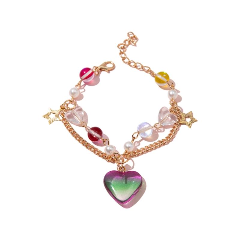 Handmade Crystal Beaded Necklace/Bracelet Stylish Colorful Bead Accessory Fashionable Jewelry for Girls and Women